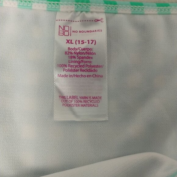 No Boundaries Junior Girls XL Blue and White Checkered Gingham Bikini Bottoms - Picture 4 of 5